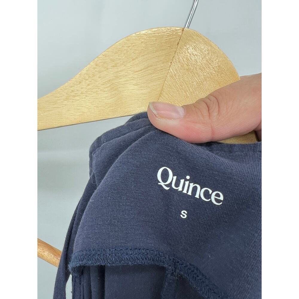 Quince Organic Cotton Maternity Overalls in Navy Blue Women's Small - Picture 7 of 8
